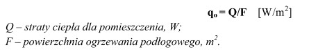 Straty ciepła dla pomieszczenia o wymiarach 4 x 6 m wynoszą 1680 