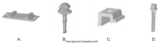 Na którym rysunku przedstawiono element stosowany do budowy toru 
