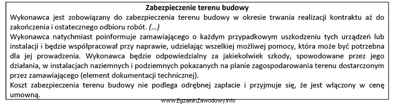 Na podstawie fragmentu specyfikacji technicznej podaj, w jaki sposób 