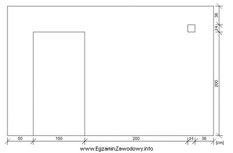 Na podstawie zamieszczonego rysunku ściany oblicz jej powierzchnię przeznaczoną 