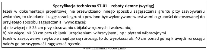 Na podstawie przedstawionego wyciągu ze specyfikacji technicznej, określ 