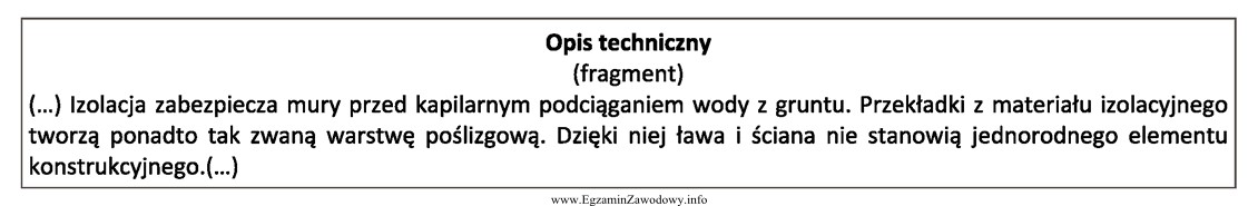 Przedstawiony fragment opisu technicznego dotyczy izolacji