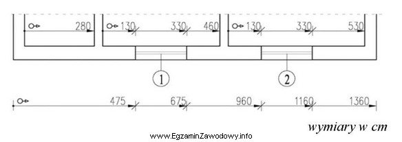 Na podstawie fragmentu rysunku inwentaryzacyjnego budynku określ szerokość 