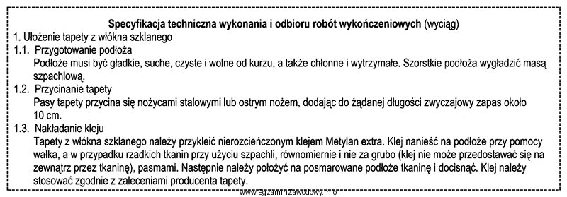 Na podstawie specyfikacji technicznej wykonania i odbioru robót wykoń