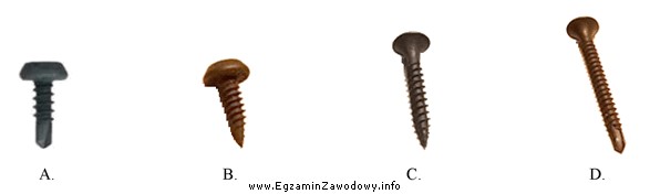 Na którym rysunku przedstawiono wkręt, który stosuje 