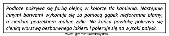 Który materiał imituje powłoka malarska wykonana według 