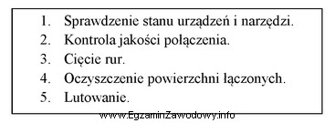 Na podstawie wymienionych w ramce czynności technologicznych wykonania poł