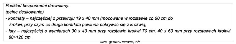 Na podstawie informacji zawartych w tabeli określ przekrój 