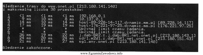 Rezultat wykonania którego polecenia z systemu Windows przedstawia rysunek?