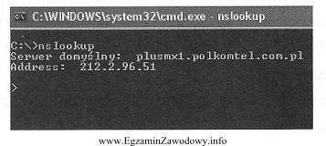 W wierszu poleceń w systemie operacyjnym zostało wydane polecenie 