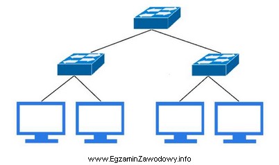 Fizyczna topologia sieci komputerowej, którą przedstawiono na rysunku, to 