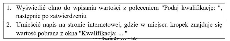 Aby w JavaScript wykonać wymienione kroki, należy w znaczniku <