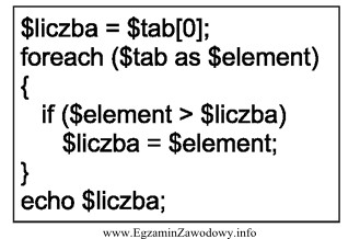 Zakładając, że zmienna tablicowa $tab jest wypeł