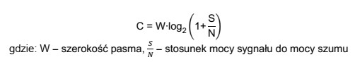 Za pomocą przedstawionego wzoru, wynikającego w twierdzenia Shannona, moż