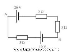 W obwodzie, którego schemat pokazano na rysunku, wartość 