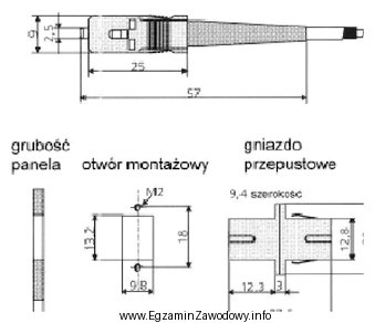 Na rysunkach przedstawiono budowę światłowodowego złącza 