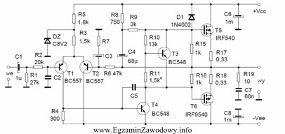 Jaką funkcję pełnią tranzystory T5 i T6 w ukł