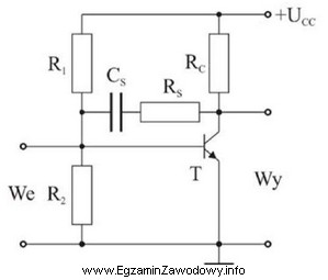 Na rysunku został przedstawiony schemat wzmacniacza w układzie wspó