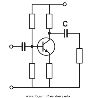 Tranzystor pracuje w układzie wspólnego emitera. Podstawowym zadaniem 
