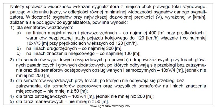 Na podstawie zamieszczonego fragmentu instrukcji, minimalna odległość, z 