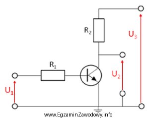 Na schemacie symbolami U<sub>1</sub>, U<sub>2</sub> i 