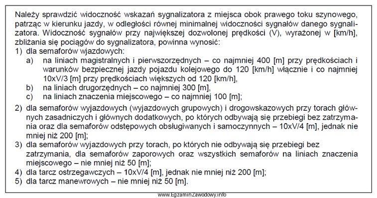 Na podstawie zamieszczonego fragmentu instrukcji, minimalna odległość, z 