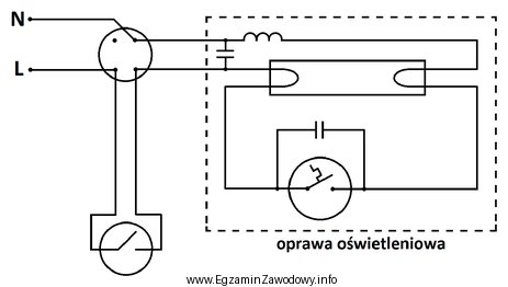 W instalacji elektrycznej, której schemat przedstawiono na rysunku, po 