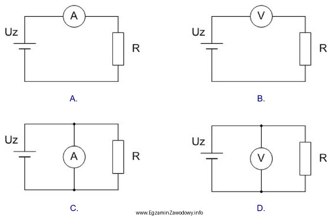 Na którym schemacie przedstawiono prawidłowy układ do 