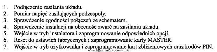 W jakiej kolejności należy wykonać zapisane czynności, 