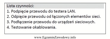 Wskaż właściwą kolejność wykonywania czynności zwią