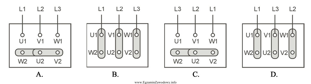 W którym z przedstawionych układów silnik indukcyjny 