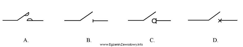 Symbol graficzny odłącznika przedstawia rysunek