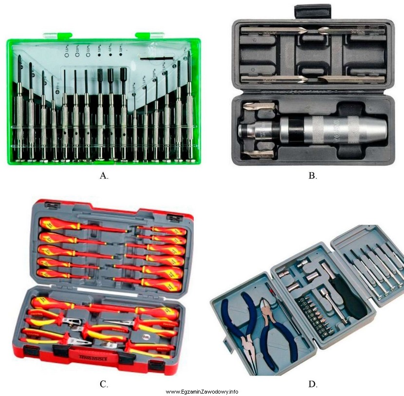 Który z przedstawionych na rysunkach zestawów narzędzi 