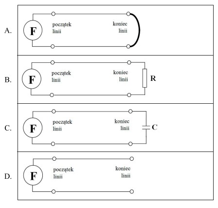 Wskaż schemat układu do pomiaru pojemności elektrycznej linii 