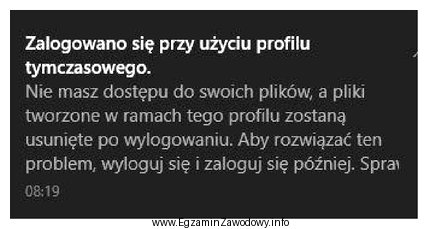 Użytkownik domeny podczas logowania widzi komunikat przedstawiony na rysunku, 