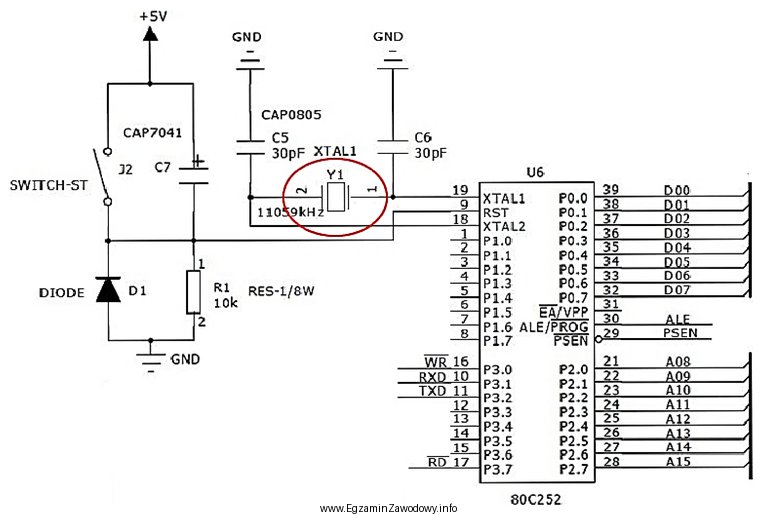 Który element na schemacie elektrycznym został oznaczony jako Y1?