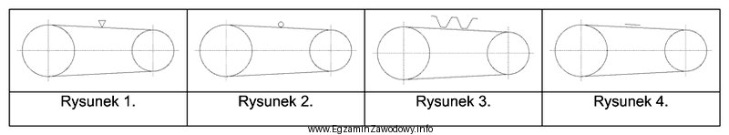 Symbol graficzny przekładni z pasem okrągłym, któ