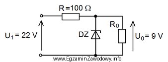 Jaką najmniejszą moc znamionową powinien posiadać rezystor R wykorzystany w 