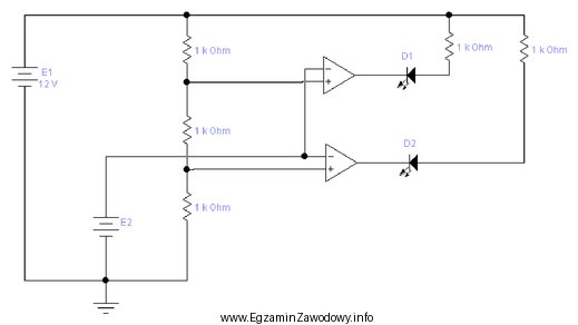W układzie przedstawionym na schemacie umieszczono 2 źródła 