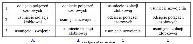 Która z wymienionych list czynności opisuje w jakiej 