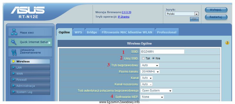 Aby ukryć identyfikator sieci bezprzewodowej, należy w ruterze zmienić 