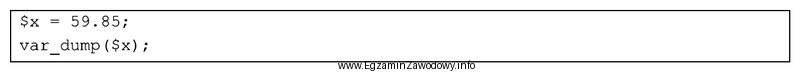 Funkcja PHP var_dump() wyświetla informację na temat zmiennej: 