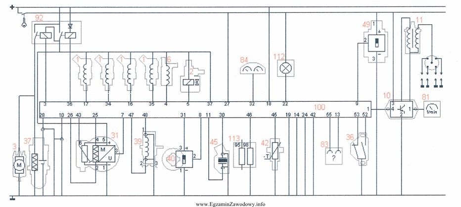 Numerem 37 na schemacie elektrycznym oznaczono czujnik