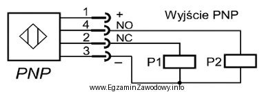 Zgodnie ze schematem połączeń czujnika indukcyjnego przekaźnik wykonawczy, 