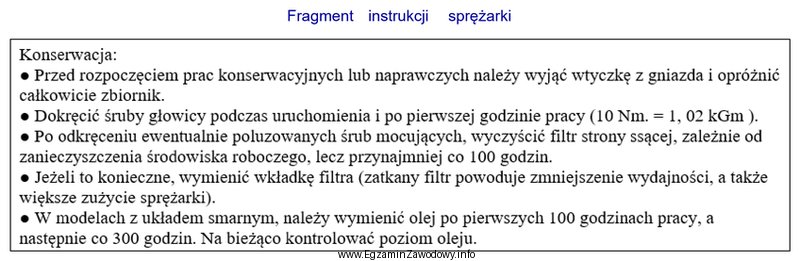 Zgodnie z załączoną dokumentacją prace konserwacyjne spręż