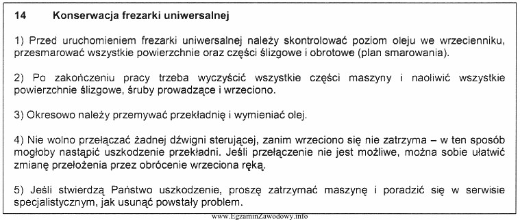 Zgodnie z zaprezentowanym fragmentem instrukcji obsługi frezarki czyszczenie wszystkich 