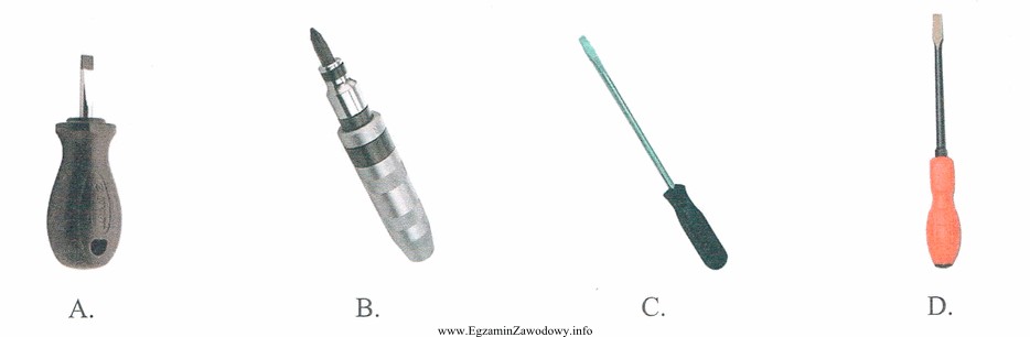Na którym zdjęciu przedstawiono wkrętak ślusarski?