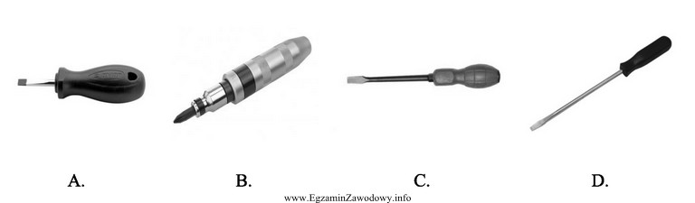 Wkrętak ślusarski przedstawia zdjęcie oznaczone literą