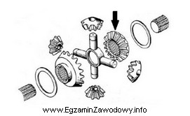 Element mechanizmu różnicowego oznaczony na rysunku strzałką 