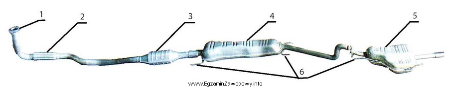 Na rysunku układu wydechowego cyfrą 4 został oznaczony